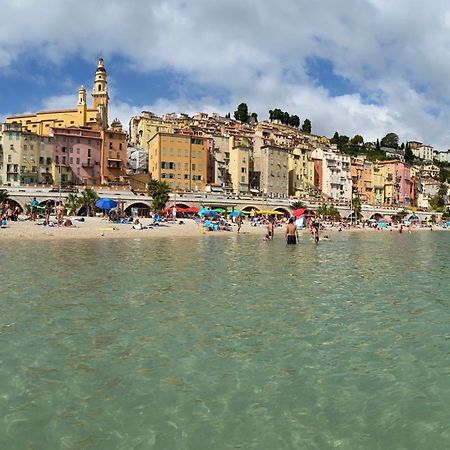 Mansfield Vue Carte Postale Terrasse Piscine Calme Port A 200M A Pied Lägenhet Menton Exteriör bild