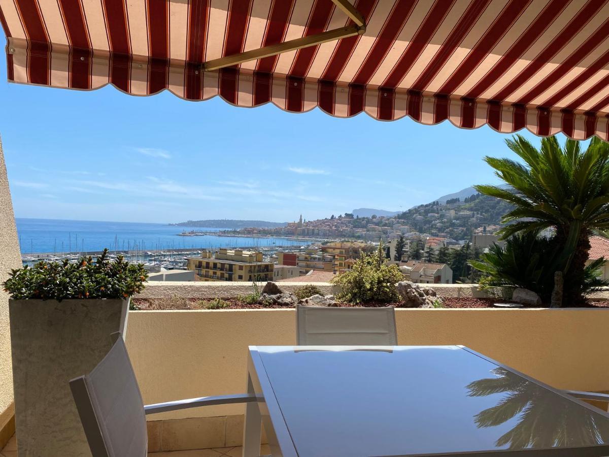 Mansfield Vue Carte Postale Terrasse Piscine Calme Port A 200M A Pied Lägenhet Menton Exteriör bild