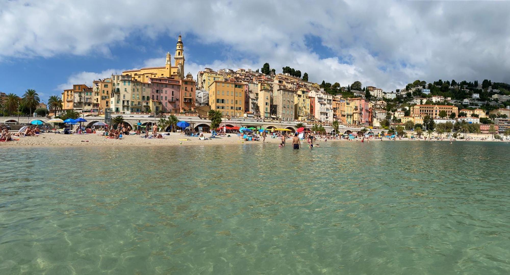 Mansfield Vue Carte Postale Terrasse Piscine Calme Port A 200M A Pied Lägenhet Menton Exteriör bild